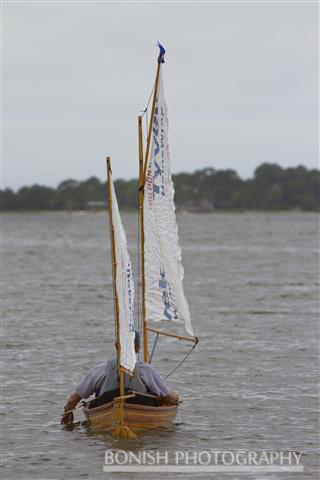 Wood Strip Kayak with Tyvek Sails - Cedar Key Small Boat Show - Photo by Pat Bonish