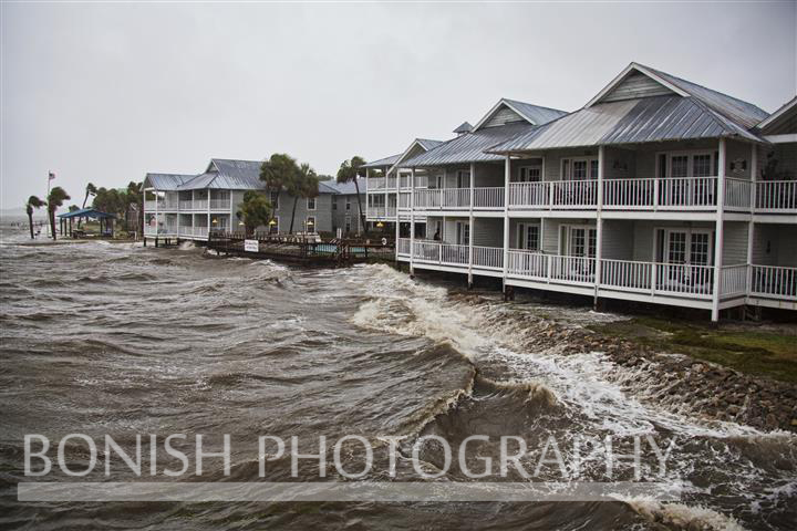 Big Waves come ashore behind the Island Place Condos in Cedar Key Florida as Tropical Storm Andrea hits - Photo by Pat Bonish