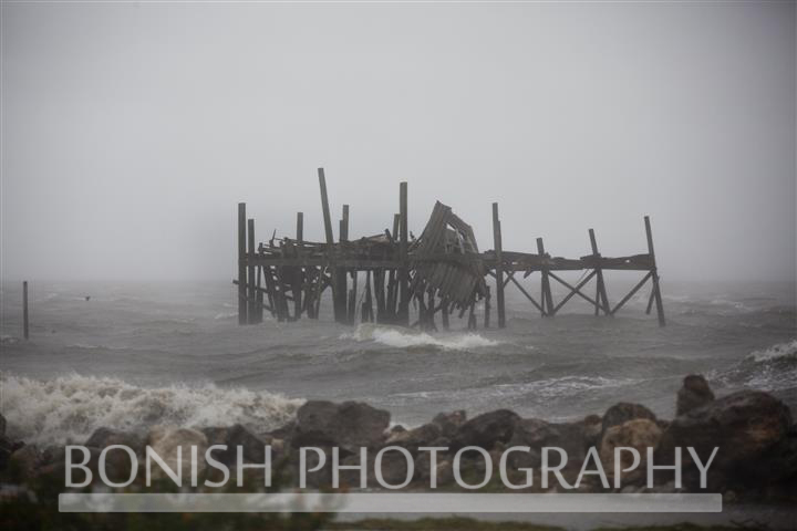 By the end of the day, there wasnt much left of the Honeymoon Shack - Tropical Storm Andrea hits Cedar Key Florida - Photo by Pat Bonish