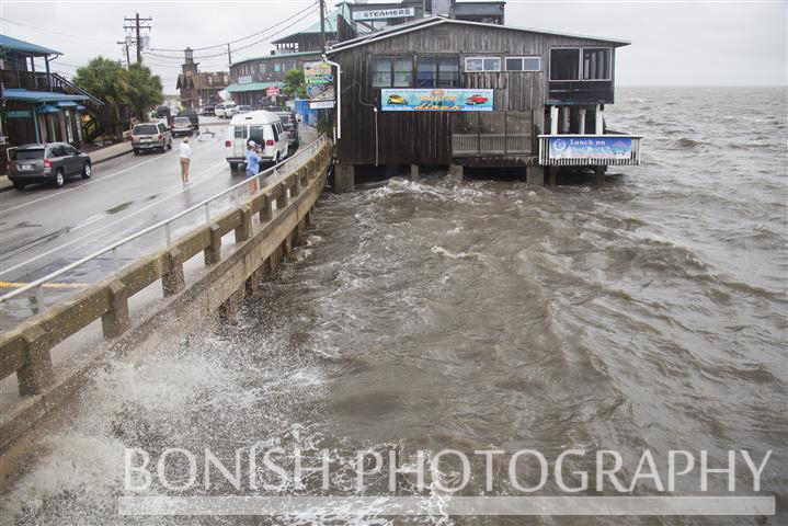 Looking East down Dock Street as Tropical Storm Andrea makes Landfall - Cedar Key Florida - Photo by Pat Bonish