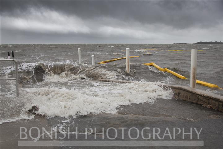 This is the Outside Boat Ramp with waves pounding ashore - Tropical Storm Andrea hits Cedar Key Florida - Photo by Pat Bonish