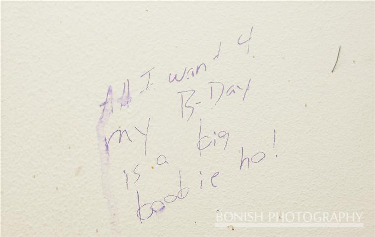While in some random bathroom, this was written on the wall above the urinal, I didn't write it, but I felt it was appropriate for my birthday