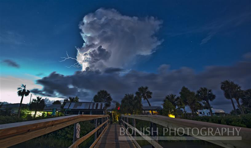 Lightning, Low-Key Hideaway, Storm Clouds, Cedar Key, Bonish Photography