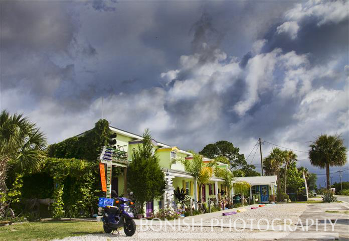 Storm Clouds, Low-Key Hideaway, Scooter, Yamaha Zuma, Florida, Cedar Key