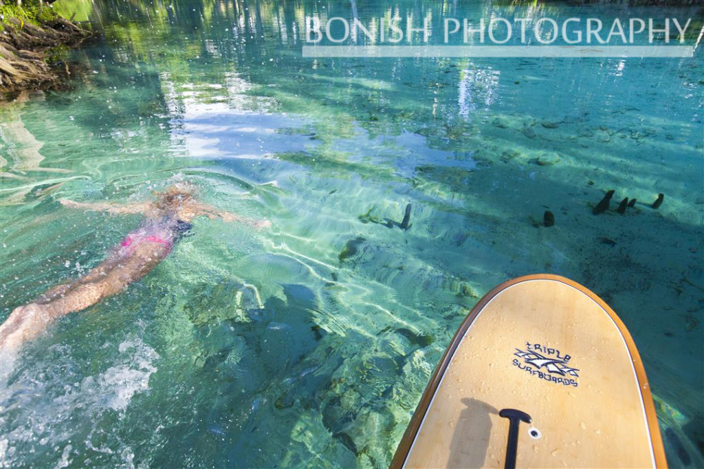 Swimming, SUP, Stand Up Paddle Boarding, Florida, Crystal River, Bonish Photography