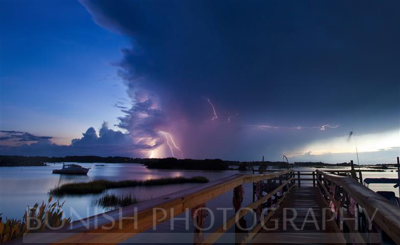 Lightning, Storm, Low-Key Hideaway, Cedar Key, Bonish Photography