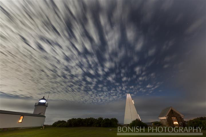 Night Time, Clouds, Goat Island, Light House, Bonish Photo