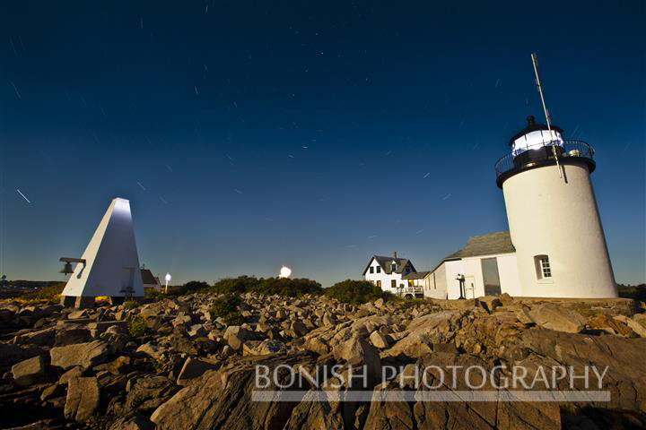 Long Exposure, Goat Island, Light House, Maine, Bonish Photo