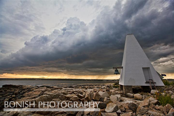 Cape Porpoise Harbor, Goat Island, Bell Tower, Storm, Clouds, Maine, Bonish Photo