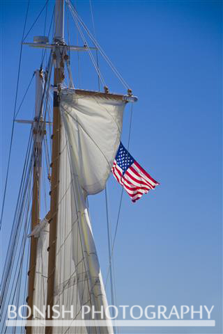 America, Flag, Sailboat, Sails, Bonish Photo, Nautical