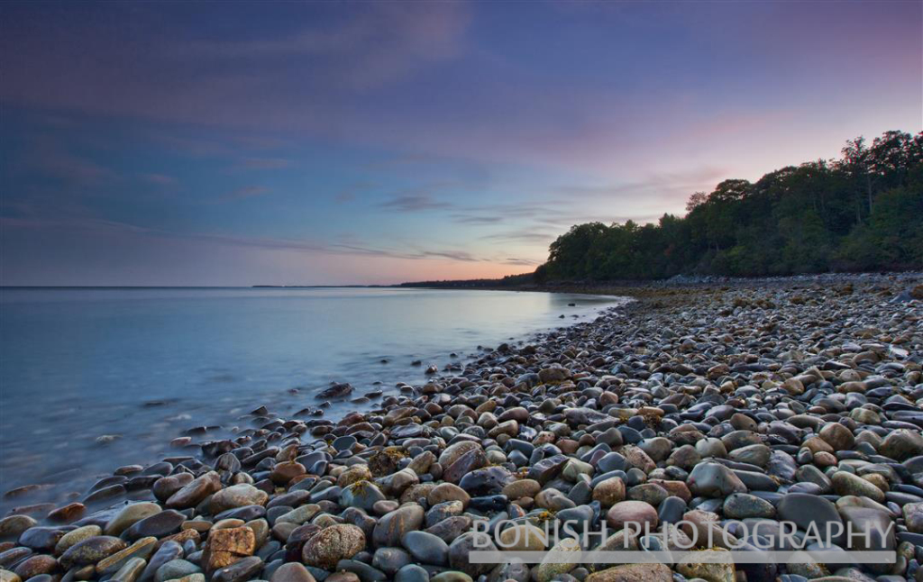 Sunset, Bonish Photo, Maine, Camden, Rocky Shoreline