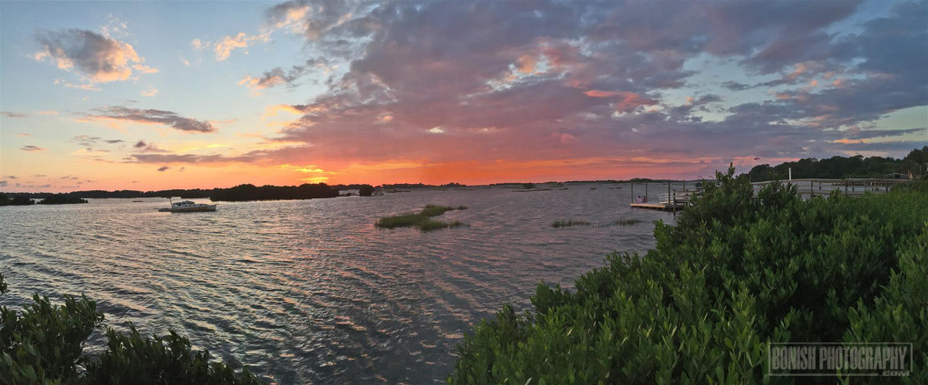 Sunset Pano, Cedar Key, Bonish Photo, Low-Key Hideaway